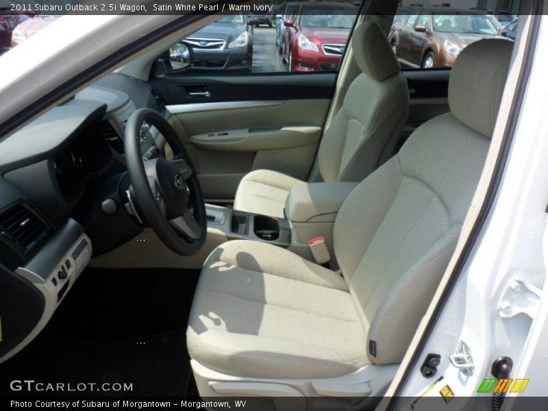 Satin White Pearl / Warm Ivory 2011 Subaru Outback 2.5i Wagon