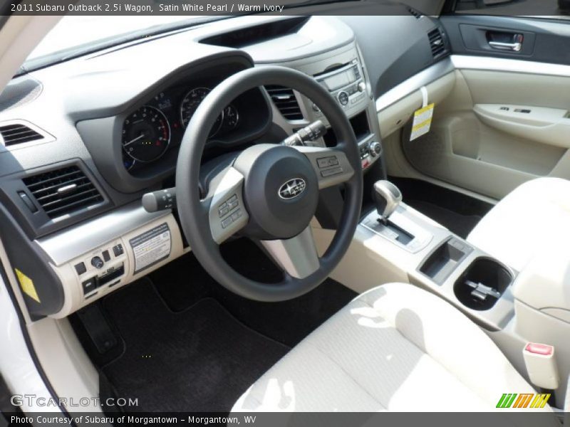 Satin White Pearl / Warm Ivory 2011 Subaru Outback 2.5i Wagon
