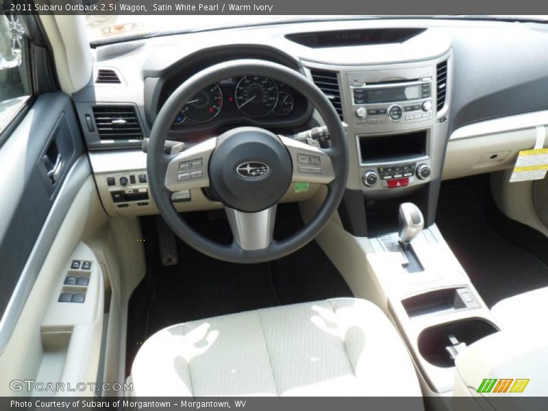 Satin White Pearl / Warm Ivory 2011 Subaru Outback 2.5i Wagon