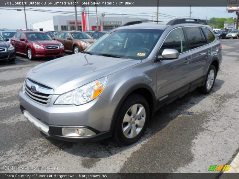 Steel Silver Metallic / Off Black 2011 Subaru Outback 3.6R Limited Wagon