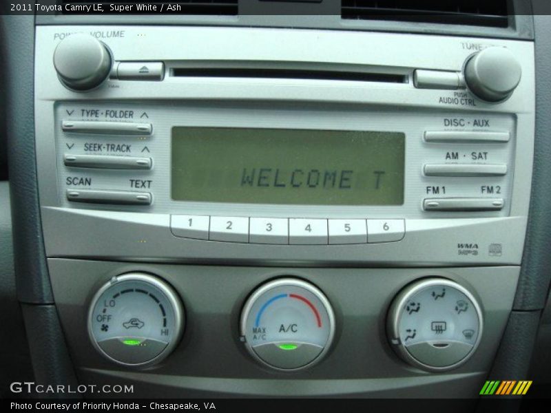 Super White / Ash 2011 Toyota Camry LE