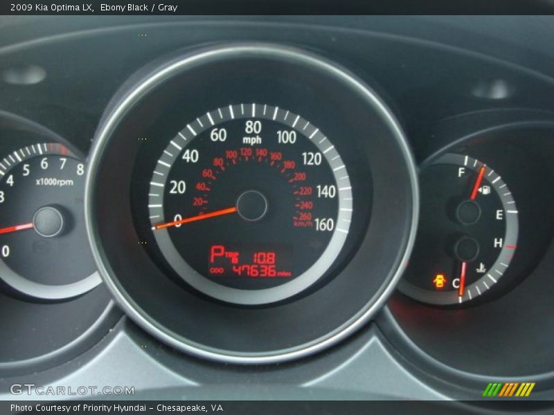 Ebony Black / Gray 2009 Kia Optima LX