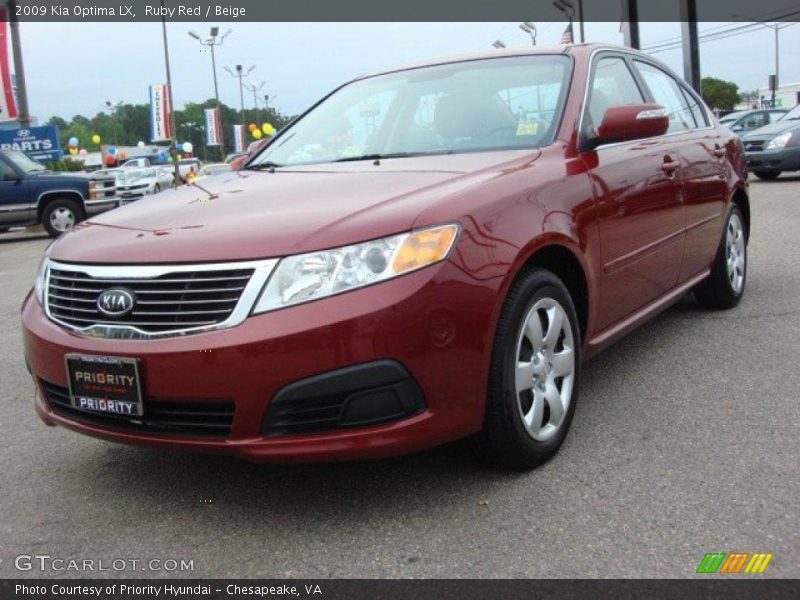 Ruby Red / Beige 2009 Kia Optima LX