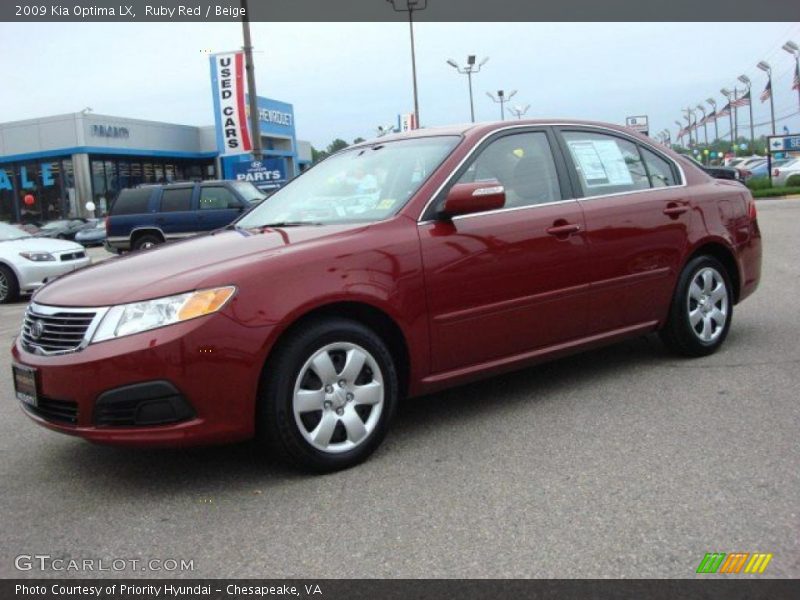 Ruby Red / Beige 2009 Kia Optima LX