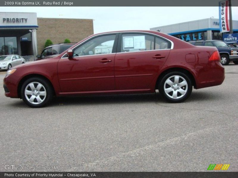 Ruby Red / Beige 2009 Kia Optima LX