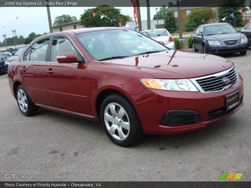 Ruby Red / Beige 2009 Kia Optima LX