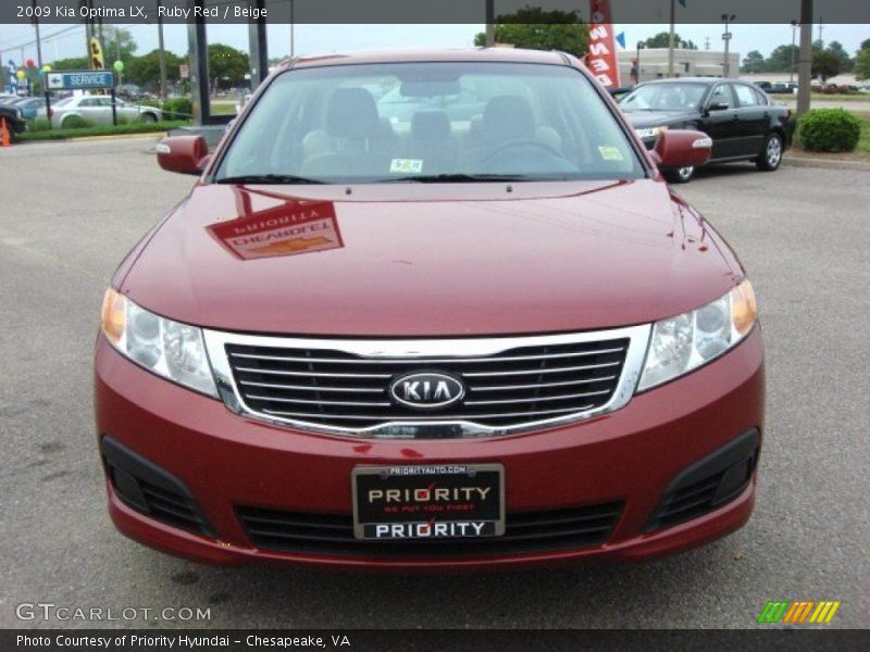 Ruby Red / Beige 2009 Kia Optima LX