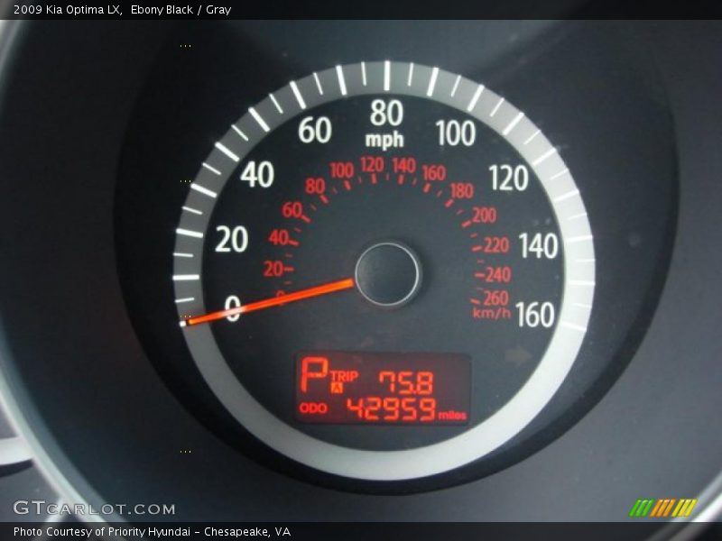 Ebony Black / Gray 2009 Kia Optima LX