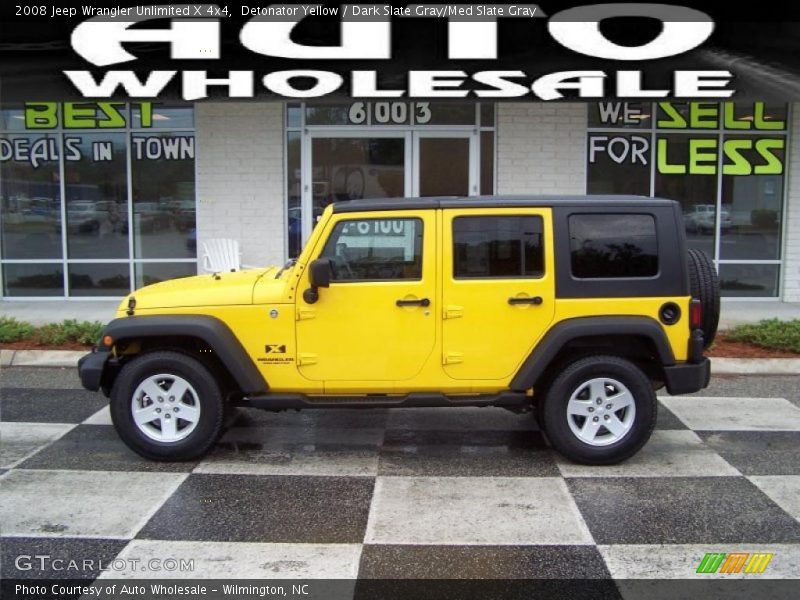 Detonator Yellow / Dark Slate Gray/Med Slate Gray 2008 Jeep Wrangler Unlimited X 4x4