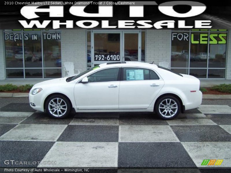 White Diamond Tricoat / Cocoa/Cashmere 2010 Chevrolet Malibu LTZ Sedan