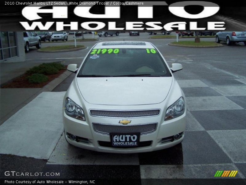 White Diamond Tricoat / Cocoa/Cashmere 2010 Chevrolet Malibu LTZ Sedan