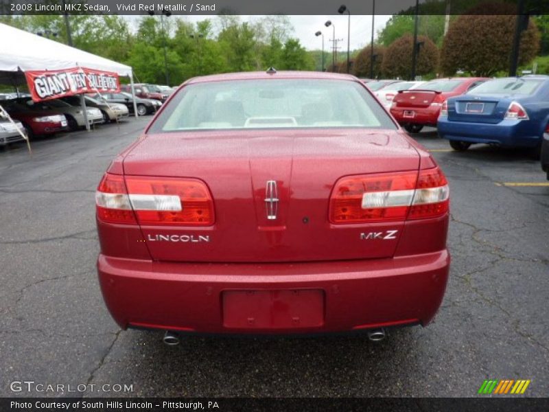 Vivid Red Metallic / Sand 2008 Lincoln MKZ Sedan