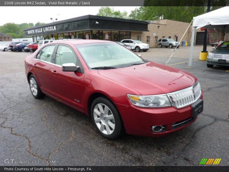 Vivid Red Metallic / Sand 2008 Lincoln MKZ Sedan