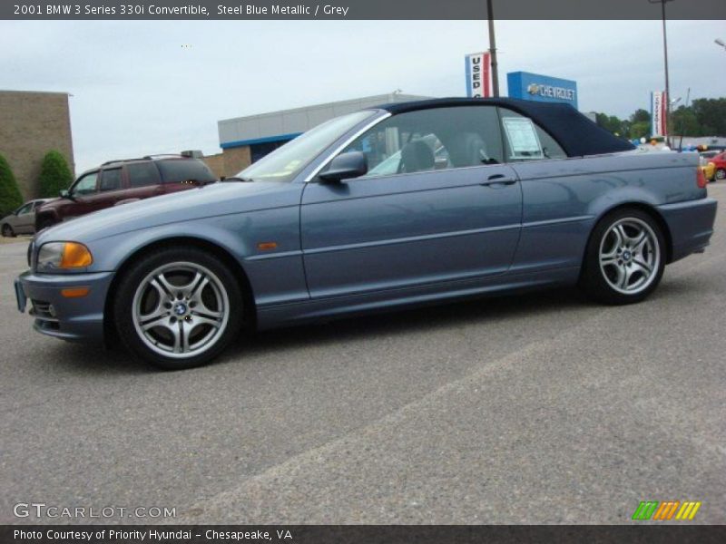 Steel Blue Metallic / Grey 2001 BMW 3 Series 330i Convertible