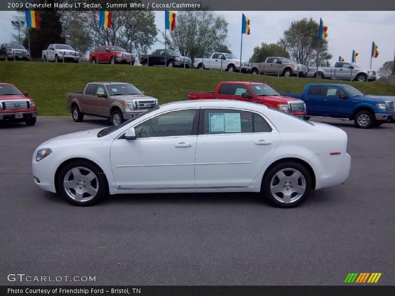 Summit White / Cocoa/Cashmere 2009 Chevrolet Malibu LT Sedan