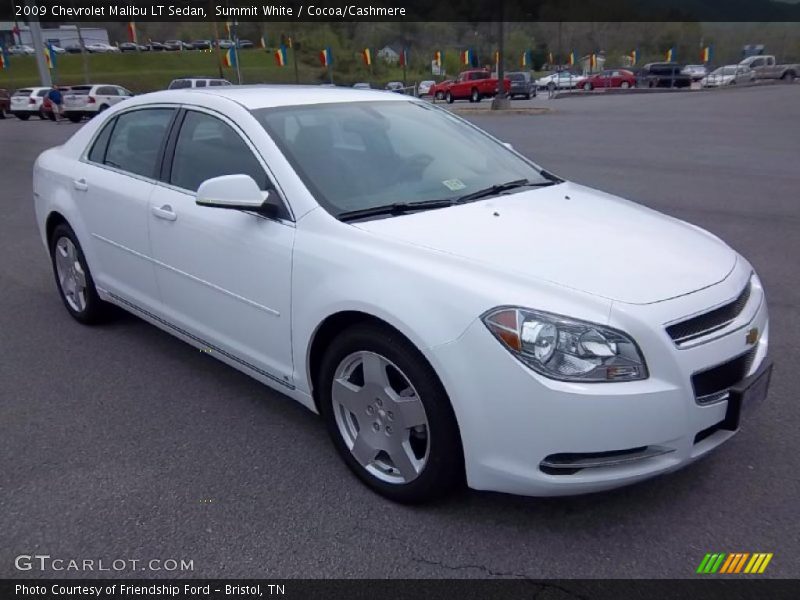 Summit White / Cocoa/Cashmere 2009 Chevrolet Malibu LT Sedan
