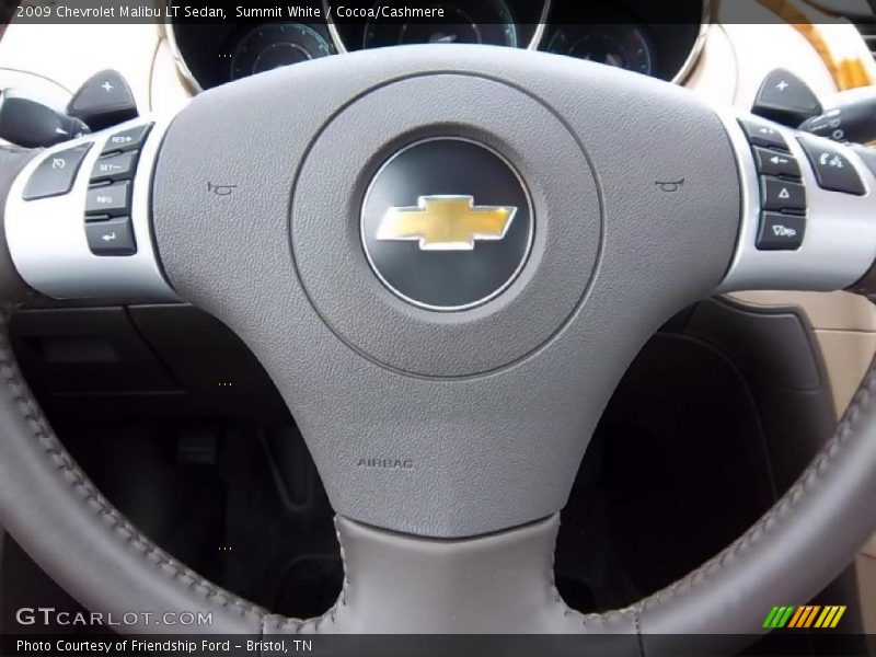 Summit White / Cocoa/Cashmere 2009 Chevrolet Malibu LT Sedan