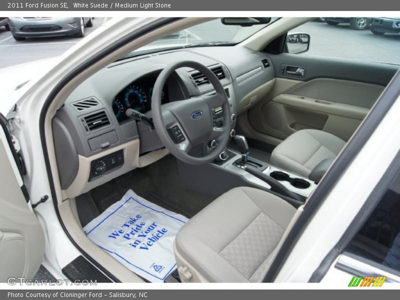 White Suede / Medium Light Stone 2011 Ford Fusion SE