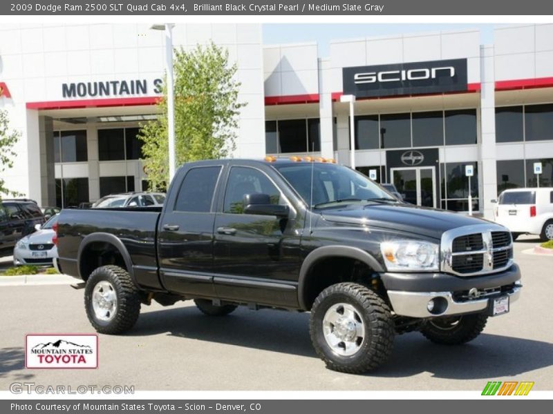 Brilliant Black Crystal Pearl / Medium Slate Gray 2009 Dodge Ram 2500 SLT Quad Cab 4x4