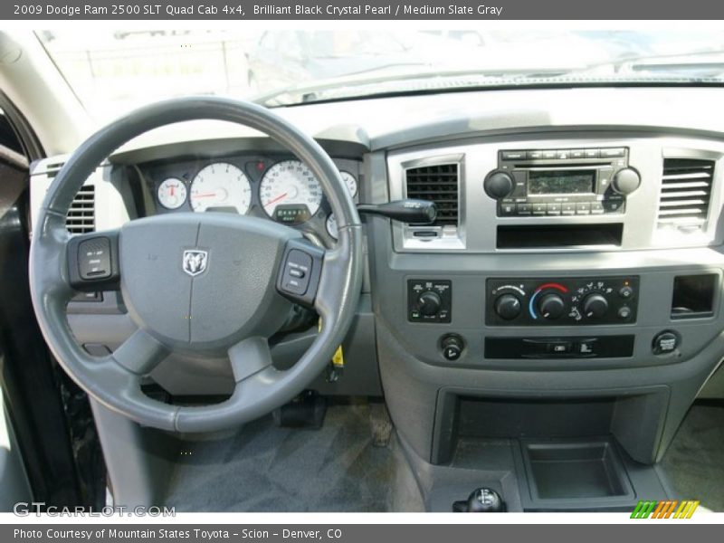 Brilliant Black Crystal Pearl / Medium Slate Gray 2009 Dodge Ram 2500 SLT Quad Cab 4x4