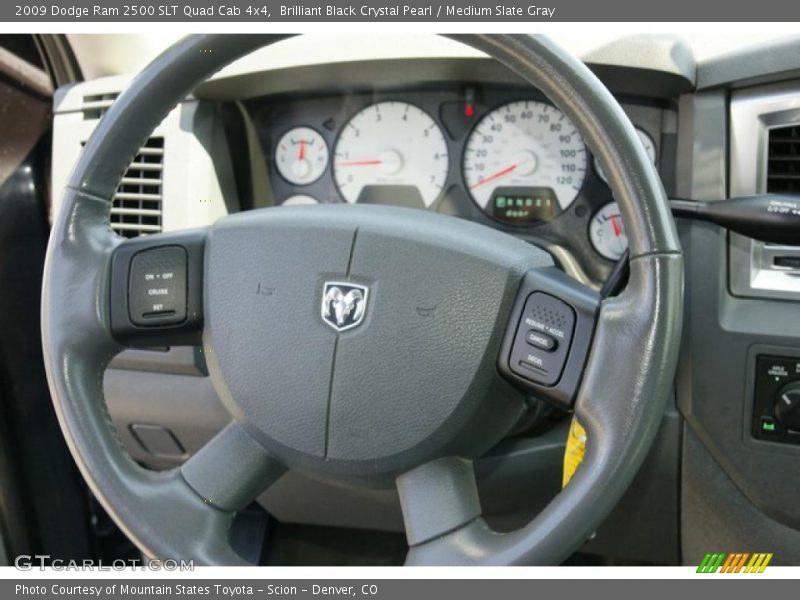 Brilliant Black Crystal Pearl / Medium Slate Gray 2009 Dodge Ram 2500 SLT Quad Cab 4x4