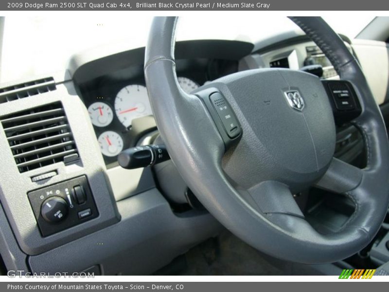 Brilliant Black Crystal Pearl / Medium Slate Gray 2009 Dodge Ram 2500 SLT Quad Cab 4x4