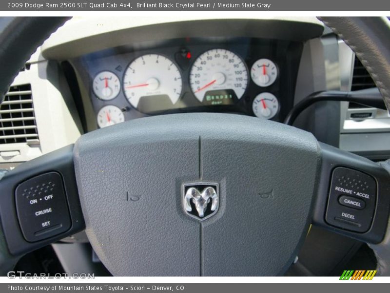 Brilliant Black Crystal Pearl / Medium Slate Gray 2009 Dodge Ram 2500 SLT Quad Cab 4x4