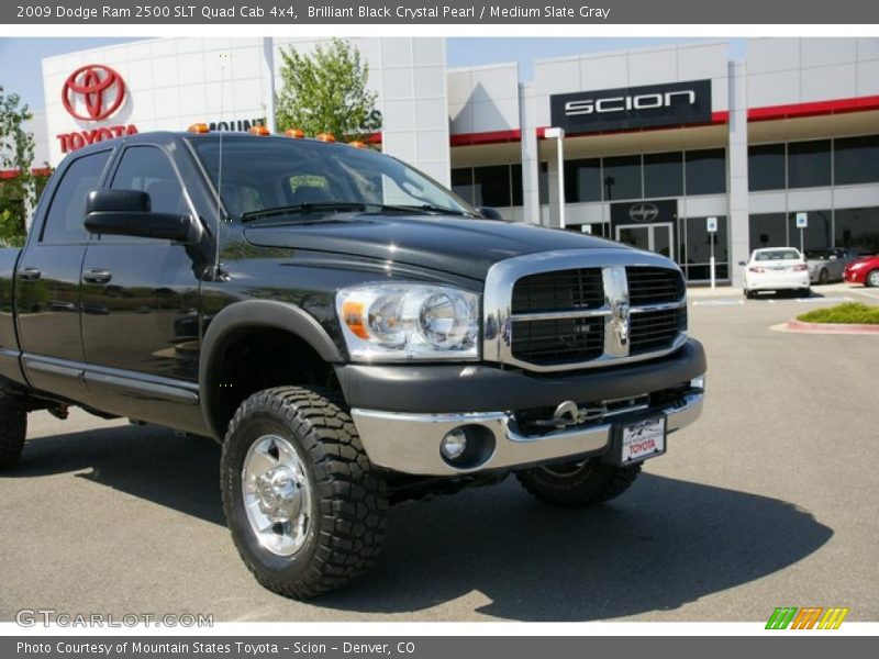 Brilliant Black Crystal Pearl / Medium Slate Gray 2009 Dodge Ram 2500 SLT Quad Cab 4x4