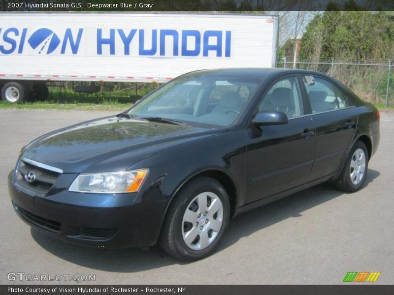 Deepwater Blue / Gray 2007 Hyundai Sonata GLS