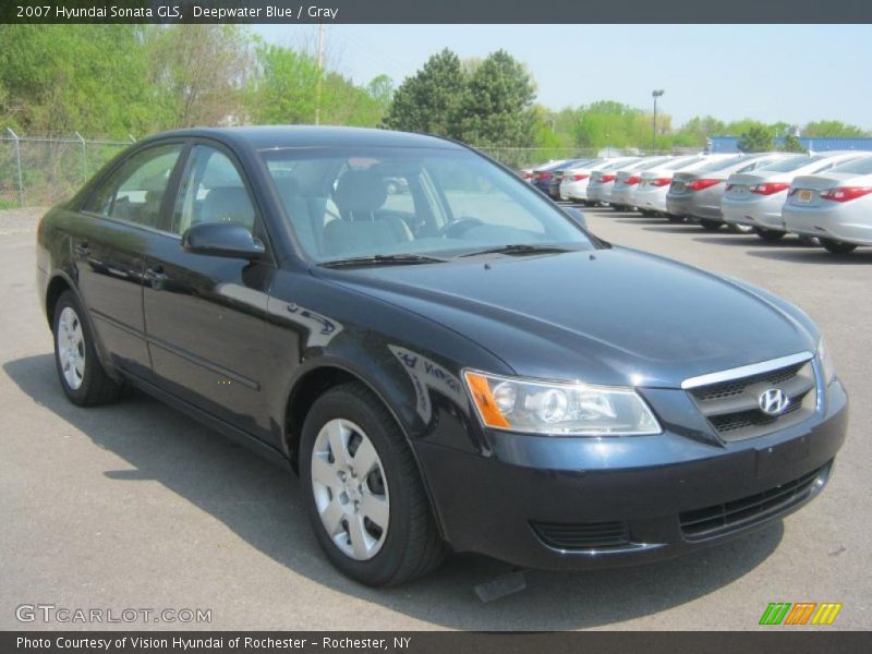 Deepwater Blue / Gray 2007 Hyundai Sonata GLS