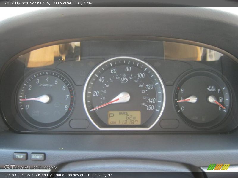 Deepwater Blue / Gray 2007 Hyundai Sonata GLS