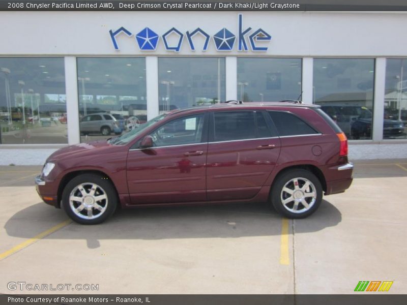 Deep Crimson Crystal Pearlcoat / Dark Khaki/Light Graystone 2008 Chrysler Pacifica Limited AWD