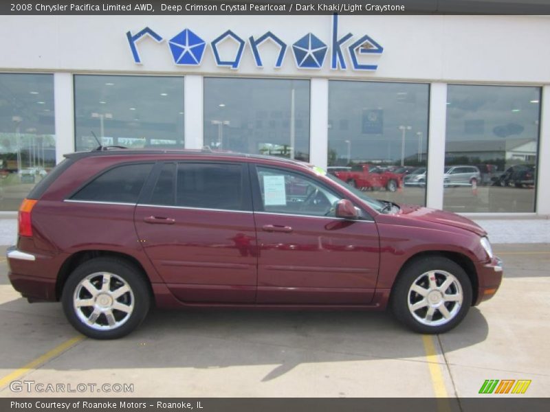 Deep Crimson Crystal Pearlcoat / Dark Khaki/Light Graystone 2008 Chrysler Pacifica Limited AWD