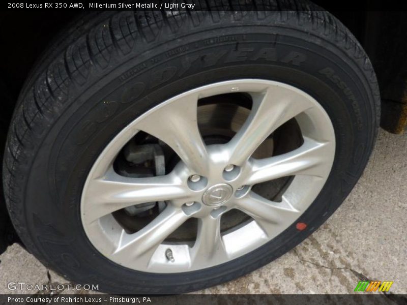 Millenium Silver Metallic / Light Gray 2008 Lexus RX 350 AWD