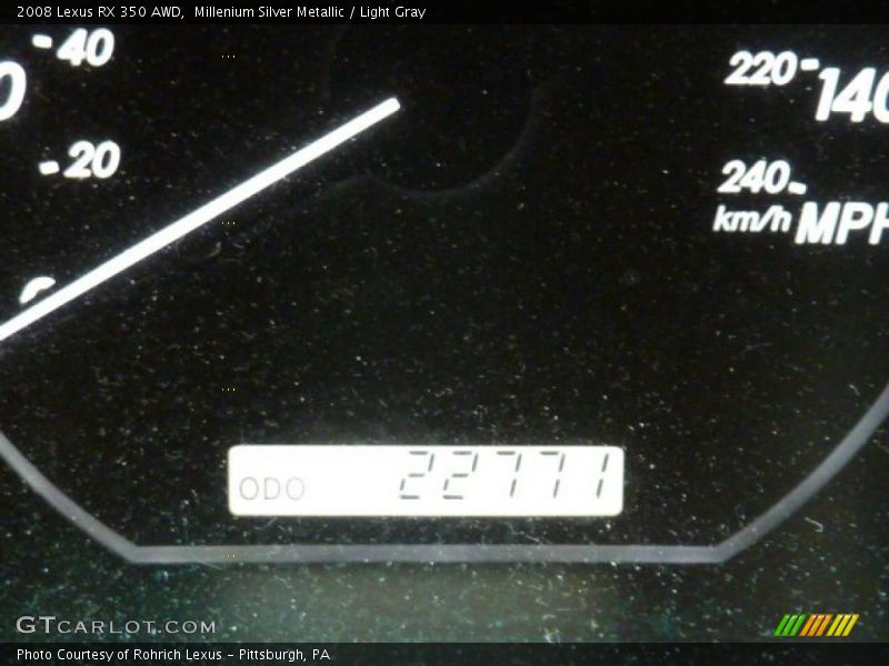 Millenium Silver Metallic / Light Gray 2008 Lexus RX 350 AWD