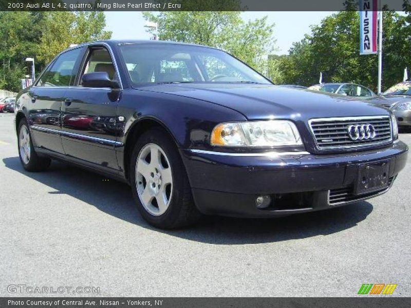 Ming Blue Pearl Effect / Ecru 2003 Audi A8 L 4.2 quattro
