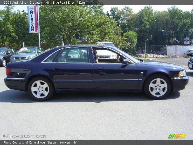 Ming Blue Pearl Effect / Ecru 2003 Audi A8 L 4.2 quattro