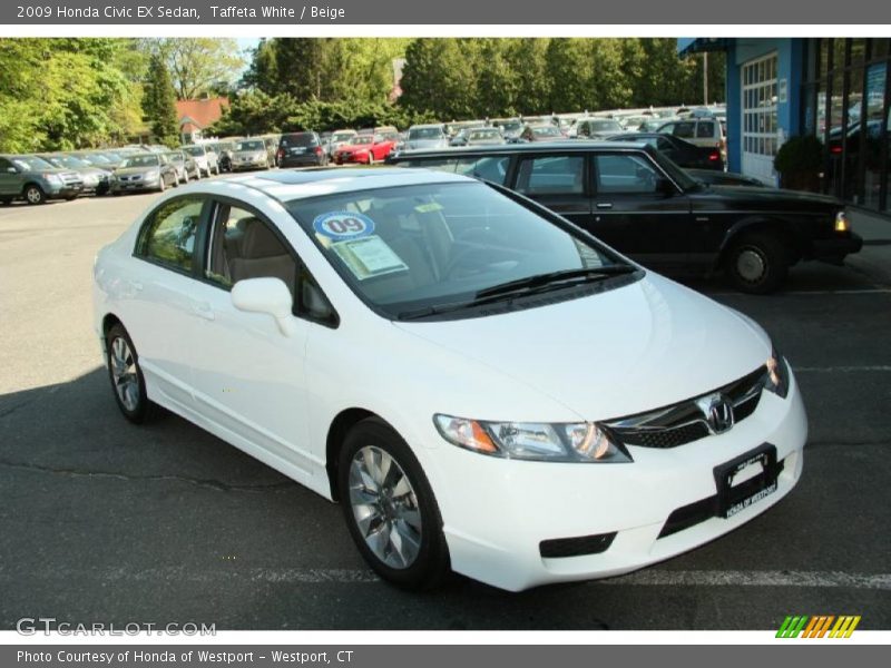 Taffeta White / Beige 2009 Honda Civic EX Sedan