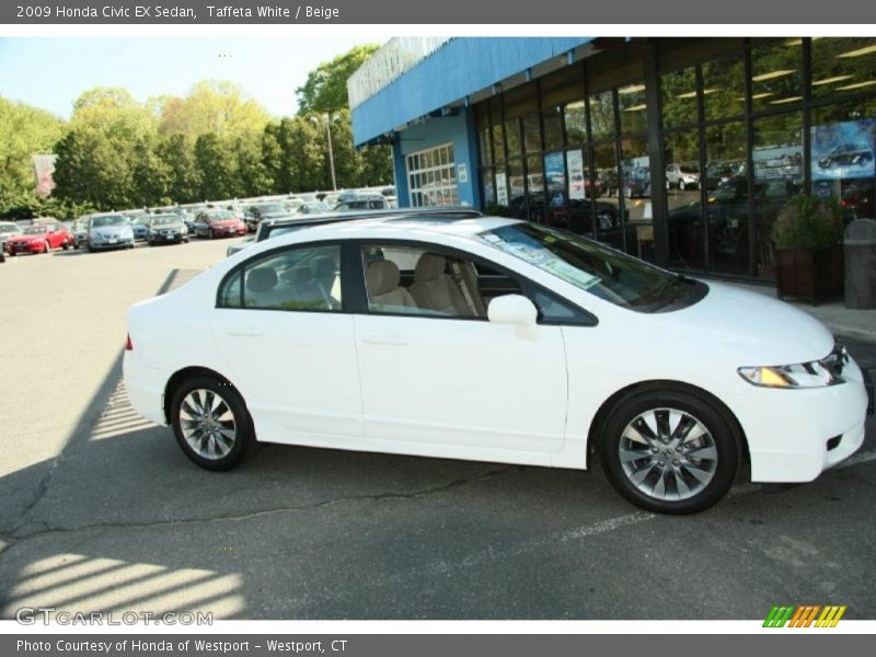 Taffeta White / Beige 2009 Honda Civic EX Sedan