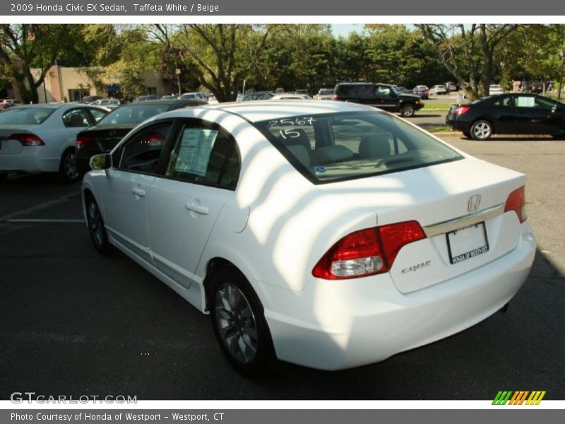 Taffeta White / Beige 2009 Honda Civic EX Sedan
