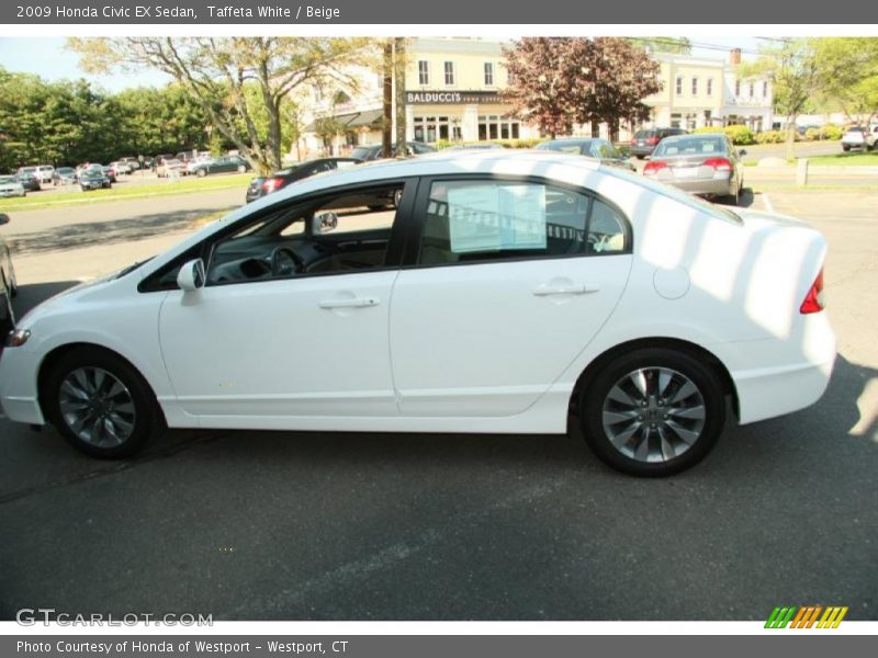 Taffeta White / Beige 2009 Honda Civic EX Sedan
