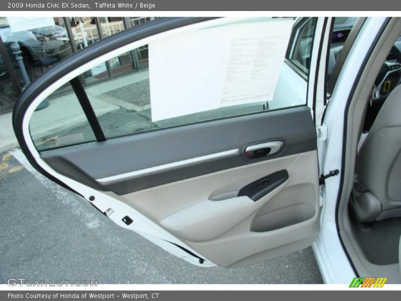Taffeta White / Beige 2009 Honda Civic EX Sedan