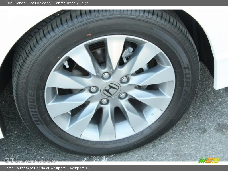Taffeta White / Beige 2009 Honda Civic EX Sedan