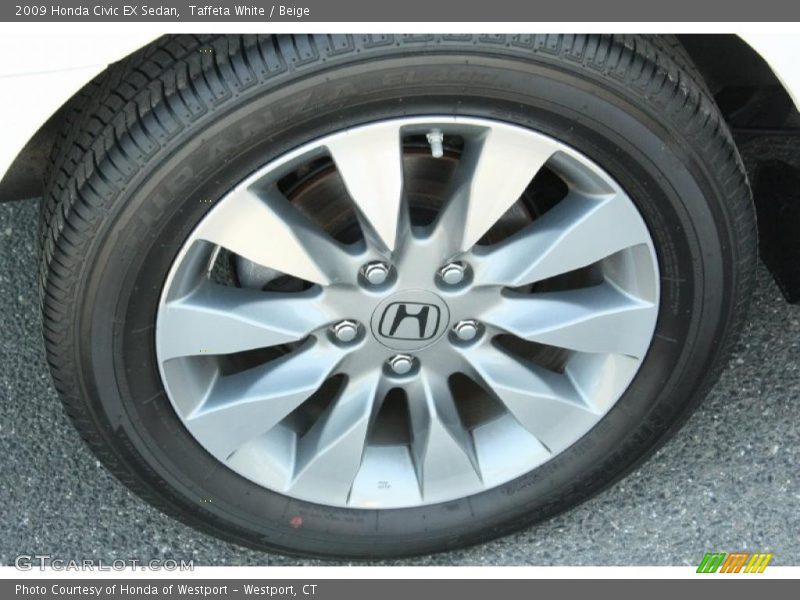 Taffeta White / Beige 2009 Honda Civic EX Sedan