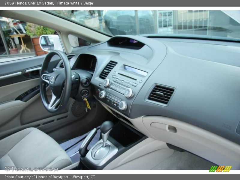 Taffeta White / Beige 2009 Honda Civic EX Sedan
