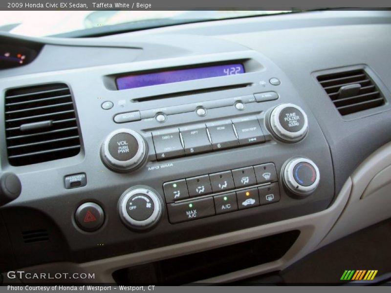 Taffeta White / Beige 2009 Honda Civic EX Sedan