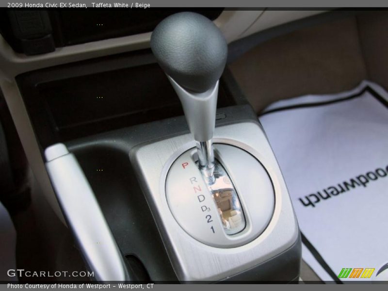 Taffeta White / Beige 2009 Honda Civic EX Sedan