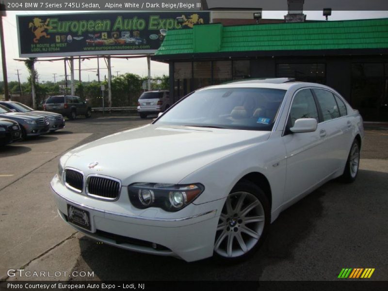 Alpine White / Dark Beige/Beige III 2004 BMW 7 Series 745Li Sedan