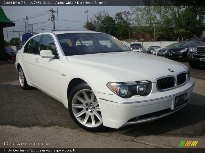 Alpine White / Dark Beige/Beige III 2004 BMW 7 Series 745Li Sedan