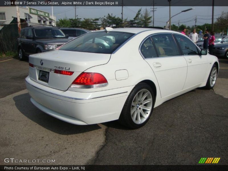 Alpine White / Dark Beige/Beige III 2004 BMW 7 Series 745Li Sedan